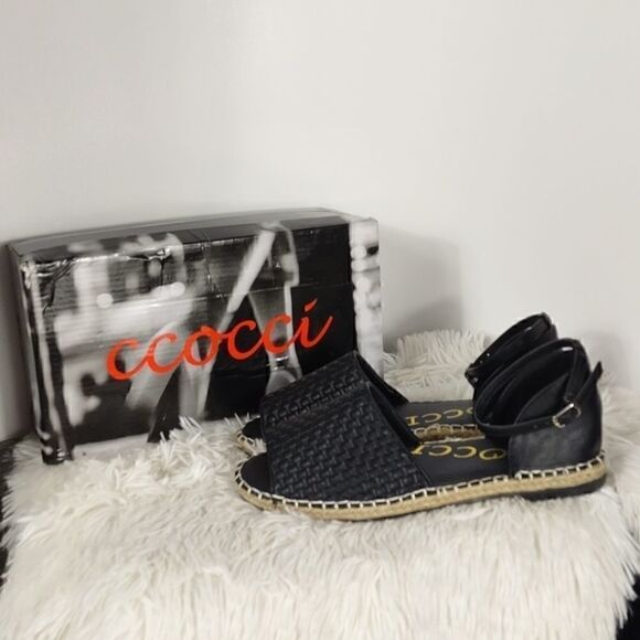 New in Box Ccocci Eden Black Sandals - Picture 1 of 7
